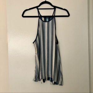 Rebecca Taylor Reversible Blue Stripe Tank Top